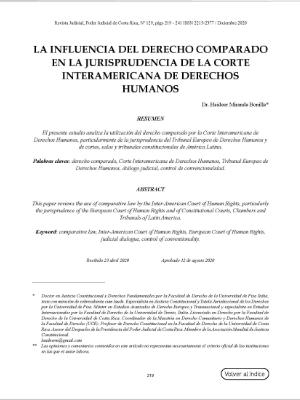 Portada del documento La influencia del derecho comparado en la jurisprudencia de la Corte Interamericana de Derechos Humanos