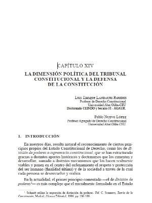 Portada del documento La dimensión política del Tribunal Constitucional y la defensa de la Constitución