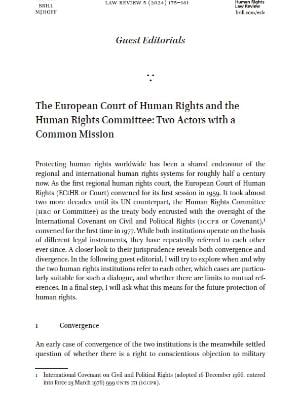 Portada del documento The European Court of Human Rights and the Human Rights Committee