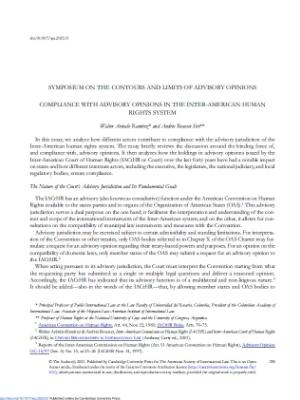 Portada del documento Compliance with Advisory Opinions in the Inter-American Human Rights System