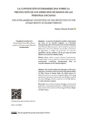 Portada del documento La Convención Interamericana sobre la Protección de los Derechos Humanos de las Personas Ancianas
