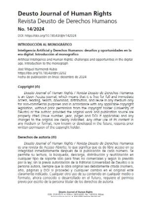 Portada del documento Inteligencia Artificial y Derechos Humanos
