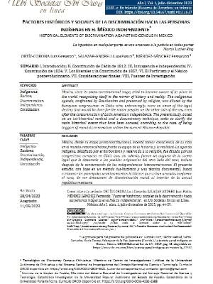 Portada del documento Factores históricos y sociales de la discriminación hacia las Personas Indígenas en el México Independiente