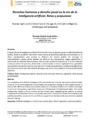 Portada del documento Derechos humanos y derecho penal en la era de la inteligencia artificial