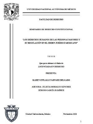 Portada del documento Los derechos humanos de las personas mayores y su regulación en el orden jurídico mexicano
