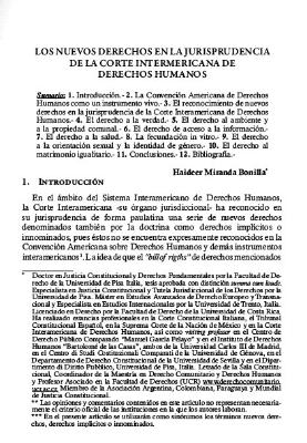 Portada de Los nuevos derechos en la jurisprudencia de la Corte Interamericana de Derechos Humanos 