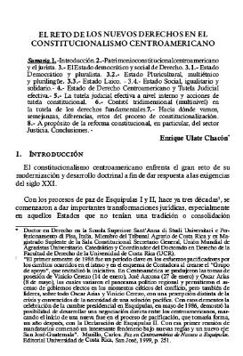 Portada de El reto de los nuevos derechos en el constitucionalismo centroamericano 