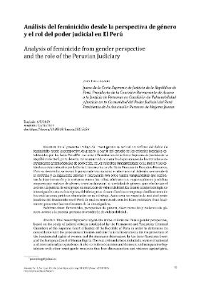 Portada de Análisis del feminicidio desde la perspectiva de género y el rol del poder judicial en el Perú