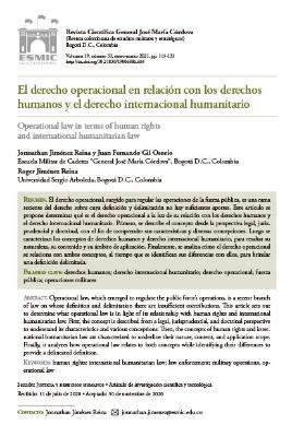 Portada de El derecho operacional en relación con los derechos humanos y el derecho internacional humanitario