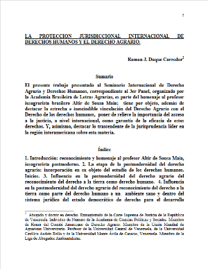 Portada de La protección jurisdiccional internacional de derechos humanos y el derecho agrario