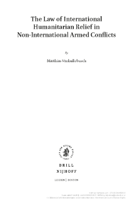 Portada de The law of international humanitarian relief in non- international armed conflicts