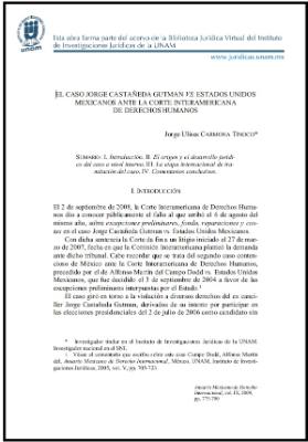 Portada de El caso Jorge Castañeda Gutman Vs. Estados Unidos Mexicanos ante la Corte Interamericana de Derechos Humanos