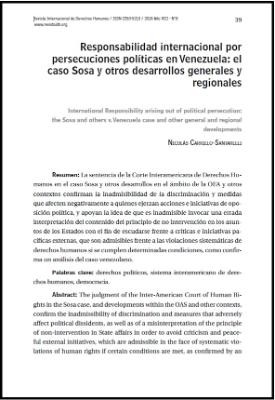 Portada de Responsabilidad internacional por persecuciones políticas en Venezuela: El Caso Sosa y otros desarrollos generales y regionales