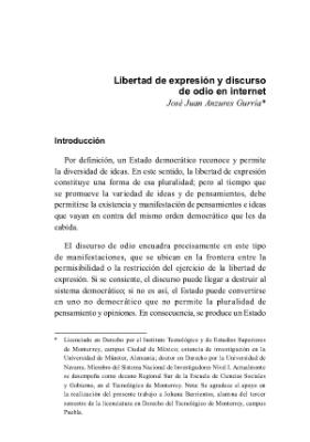 Portada de Libertad de expresión y discurso de odio en internet 