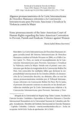 Portada de Algunos pronunciamientos de la Corte Interamericana de Derechos Humanos referentes a la Convención Interamericana para Prevenir, Sancionar y Erradicar la Violencia contra la Mujer