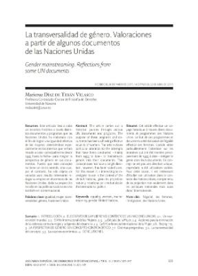 Portada de La transversalidad de género: Valoraciones a partir de algunos documentos de las Naciones Unidas 