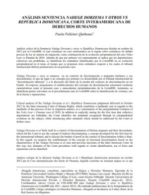 Portada de Análisis Sentencia Nadege Dorzema y otros Vs. República Dominicana, Corte Interamericana de Derechos Humanos