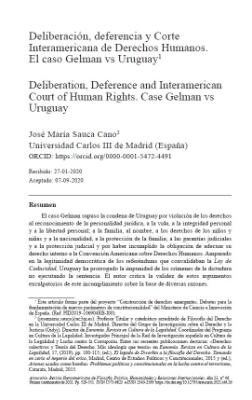 Portada de Deliberación, deferencia y Corte Interamericana de Derechos Humanos: El Caso Gelman Vs. Uruguay