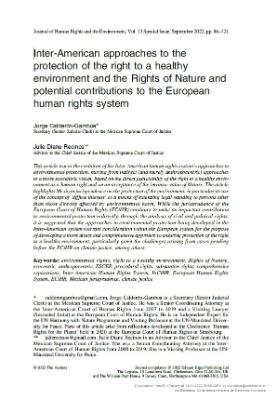 Portada de Inter-American Approaches to the Protection of the Right to a Healthy Environment and the Rights of Nature and Potential Contributions to the European Human Rights System