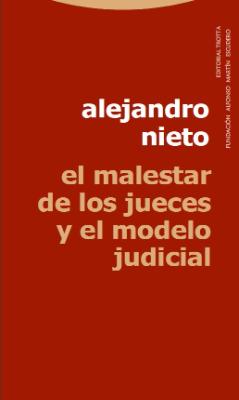 Portada de El malestar de los jueces y el modelo judicial