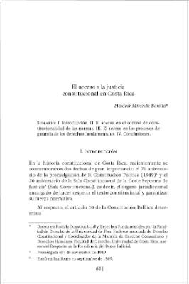 Portada de El acceso a la justicia constitucional en Costa Rica