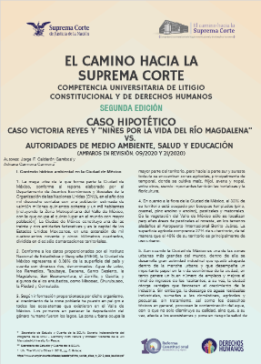 Portada de Caso Hipotético Victoria Reyes y  “Niñes por la vida del Río Magdalena” Vs. Autoridades de Medio Ambiente, Salud y Educación