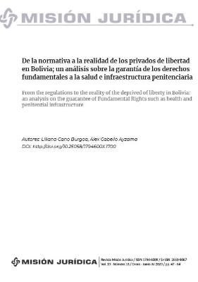 Portada de De la normativa a la realidad de los privados de libertad en Bolivia; un análisis sobre la garantía de los derechos fundamentales a la salud e infraestructura penitenciaria