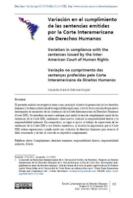 Portada de Variación en el cumplimiento de las sentencias emitidas por la Corte Interamericana de Derechos Humanos