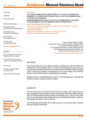 Portada de La calidad democrática brasileña a la luz de los derechos humanos: Los años dictatoriales en la Corte Interamericana de Derechos Humanos