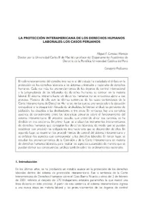 Portada de La protección interamericana de los derechos humanos laborales: Los casos peruanos