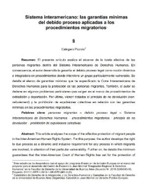 Portada de Sistema interamericano: Las garantías mínimas del debido proceso aplicadas a los procedimientos migratorios