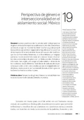 Portada de Perspectiva de género e interseccionalidad en el aislamiento social: México