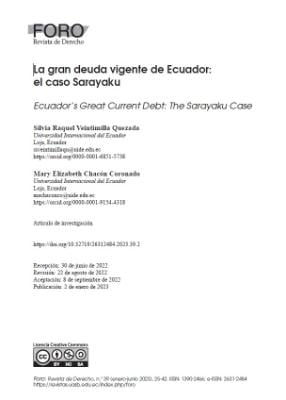 Portada de La gran deuda vigente de Ecuador: El Caso Sarayaku