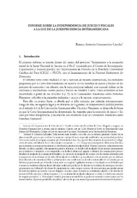 Portada de Informe sobre la independencia de jueces y fiscales a la luz de la jurisprudencia interamericana