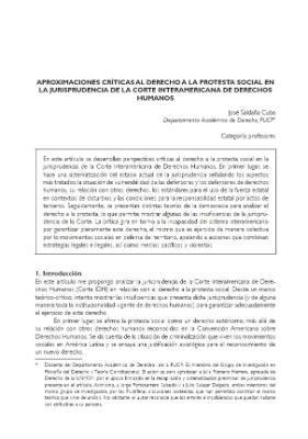 Portada de Aproximaciones críticas al derecho a la protesta social en la jurisprudencia de la Corte Interamericana de Derechos Humanos