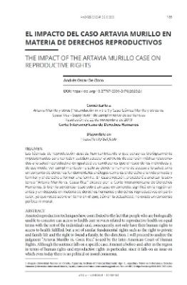 Portada de El impacto del Caso Artavia Murillo en materia de derechos reproductivos