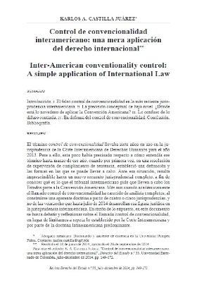 Portada de Control de convencionalidad interamericano: Una mera aplicación del derecho internacional