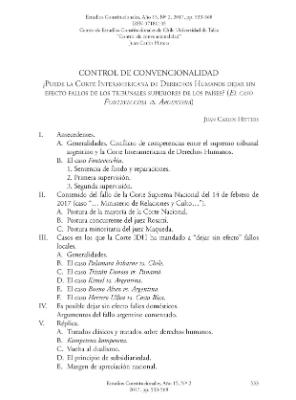 Portada de Control de Convencionalidad. ¿Puede la Corte Interamericana de Derechos Humanos dejar sin efecto fallos de los tribunales superiores de los países? (El Caso Fontevecchia Vs. Argentina)