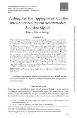 Portada de Pushing Past the Tipping Point: Can the Inter-American System Accommodate Abortion Rights?