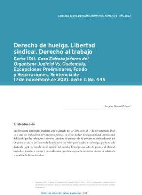 Portada de Derecho de huelga. Libertad sindical. Derecho al trabajo. Corte IDH. Caso Extrabajadores del Organismo Judicial Vs. Guatemala. Excepciones Preliminares, Fondo y Reparaciones. Sentencia de 17 de noviembre de 2021. Serie C No. 445