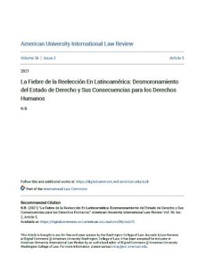 Portada de La fiebre de la reelección en Latinoamérica: Desmoronamiento del Estado de Derecho y sus consecuencias para los Derechos Humanos