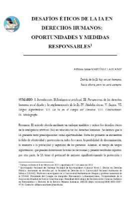 Portada de Desafíos éticos de la IA en derechos humanos: Oportunidades y medidas responsables