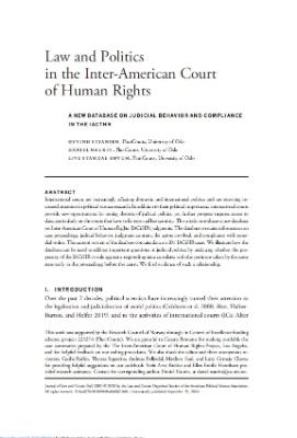 Portada de Law and Politics in the Inter-American Court of Human Rights: A new database on judicial behavior and compliance in the IACtHR