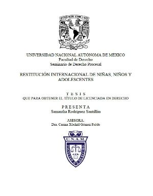 Portada de Restitución internacional de niñas, niños y adolescentes