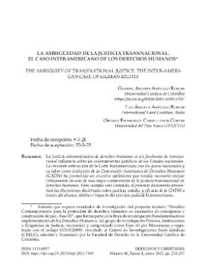 Portada de La ambigüedad de la justicia transnacional: El caso interamericano de los derechos humanos