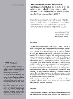 Portada de La Corte Interamericana de Derechos Humanos: Hermenéutica del derecho al medio ambiente sano, a la identidad cultural y a la consulta, a la luz de la sentencia “Lhaka Honhat (nuestra tierra) Vs. Argentina”
