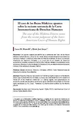 Portada de El caso de los Buzos Miskitos: Apuntes sobre la reciente sentencia de la Corte Interamericana de Derechos Humanos