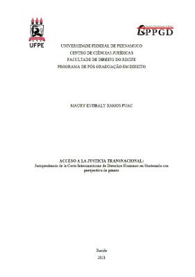 Portada de Acceso a la Justicia Transnacional: Jurisprudencia de la Corte Interamericana de Derechos Humanos en Guatemala con perspectiva de género