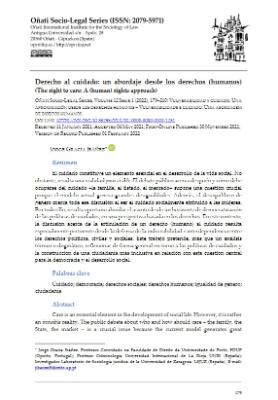 Portada de Derecho al cuidado: Un abordaje desde los derechos (humanos)