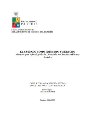 Portada de El cuidado como principio y derecho